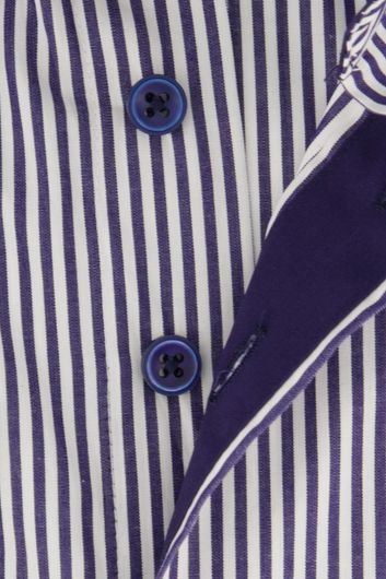 Portofino casual overhemd wijde fit donkerblauw gestreept katoen