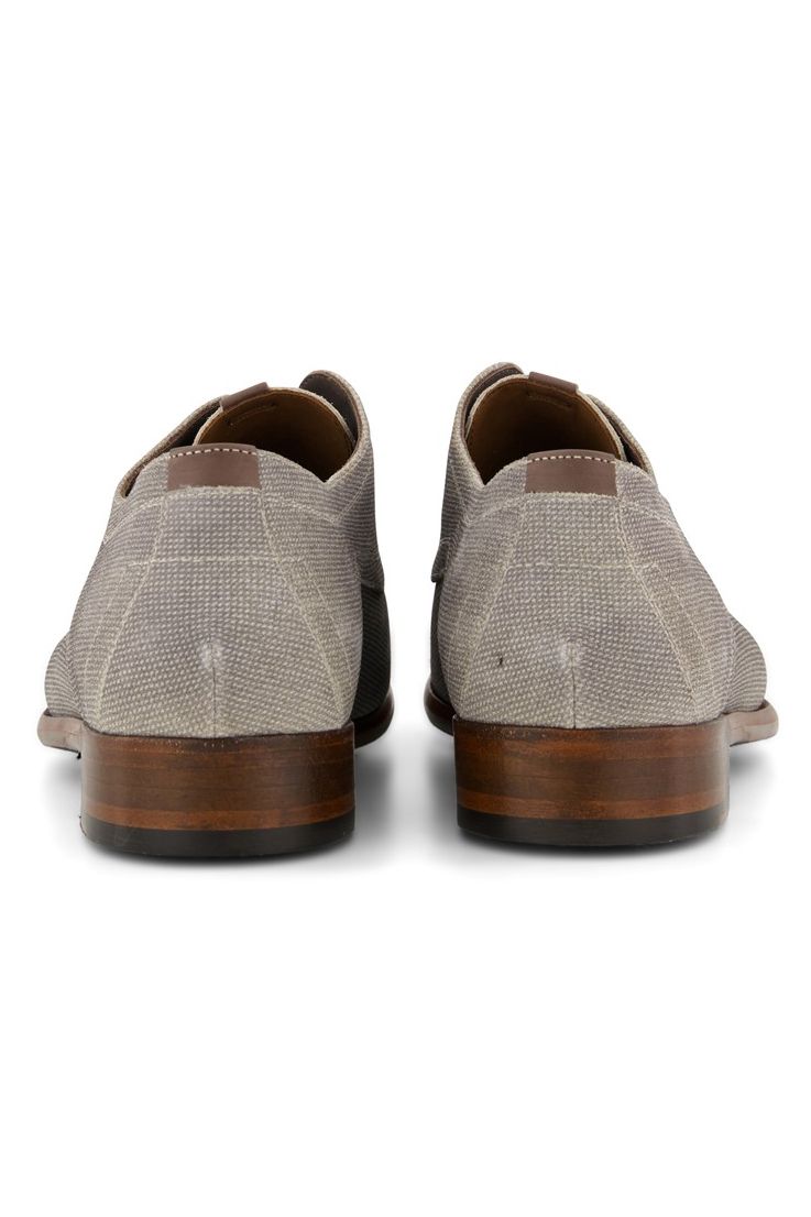 Leren Floris van Bommel nette schoenen grijs geprint