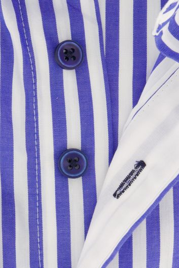 Portofino casual overhemd wijde fit blauw gestreept katoen