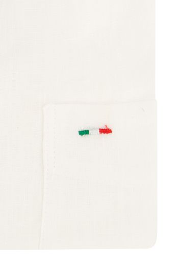 Portofino casual overhemd 100% linnen wijde fit wit effen