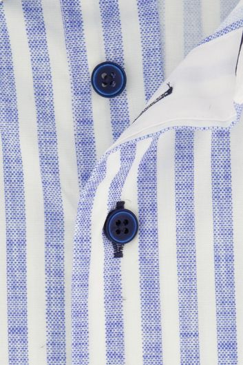 Overhemd Portofino korte mouw blauw gestreept