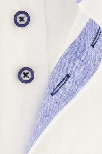 Korte mouw Portofino overhemd regular fit wit linnen
