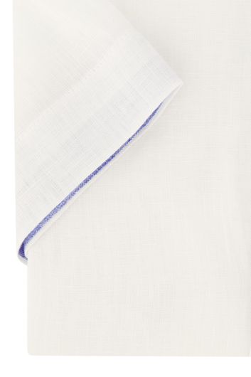 Portofino casual overhemd korte mouw wijde fit wit effen