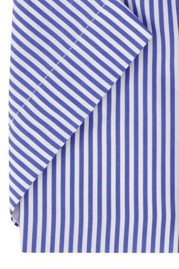 Portofino casual overhemd korte mouw wijde fit blauw gestreept katoen