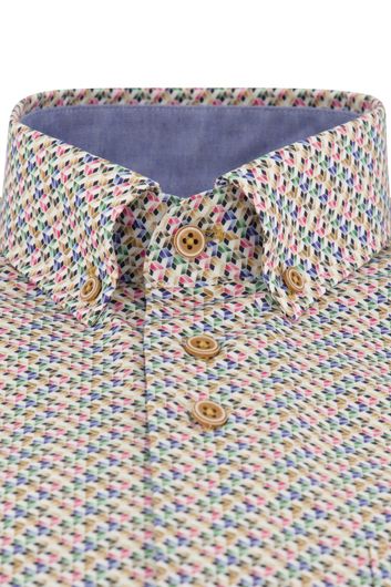 Portofino overhemd korte mouw wijde fit multicolor geprint