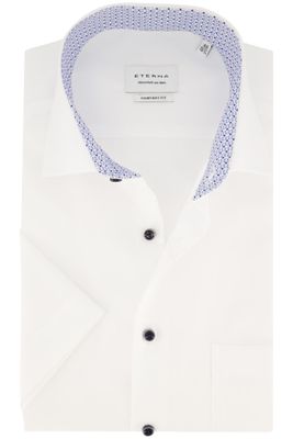 Eterna Witte Eterna overhemd korte mouw Comfort Fit katoen strijkvrij