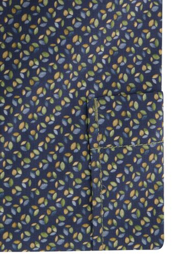 Casa Moda donkerblauw geprint overhemd casual fit katoen