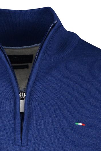 Portofino half zip trui extra lang donkerblauw
