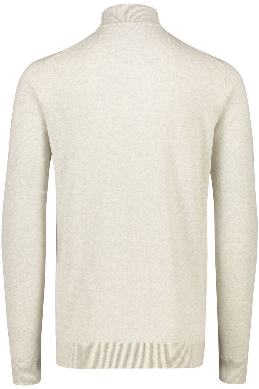 katoenen Portofino sweater half zip effen beige extra lang