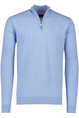 Portofino katoenen Portofino sweater half zip effen blauw extra lang