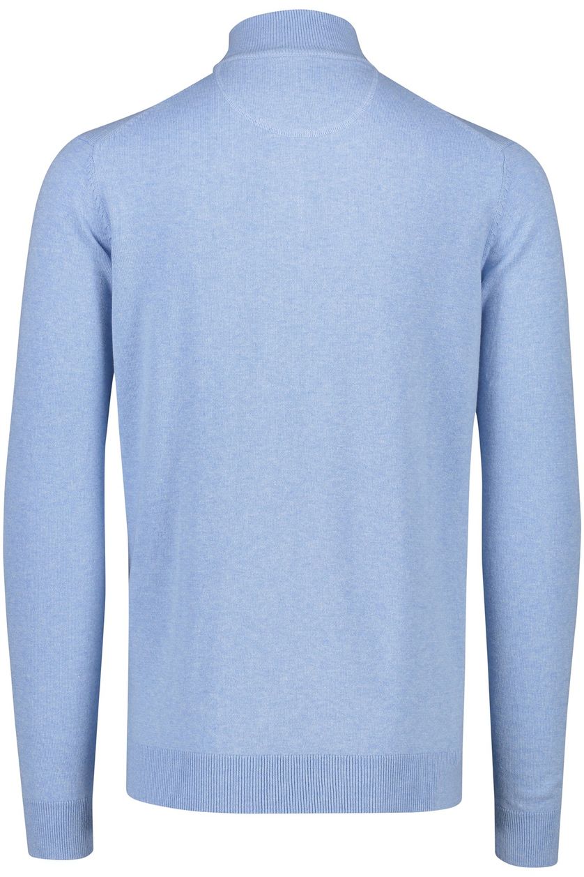 katoenen Portofino sweater half zip effen blauw extra lang