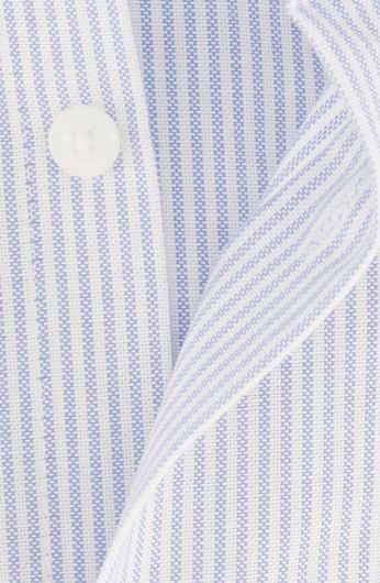 Ledub business overhemd Modern Fit New normale fit lichtblauw gestreept
