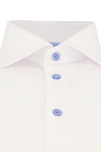 Ledub overhemd mouwlengte 7 normale fit wit effen katoen