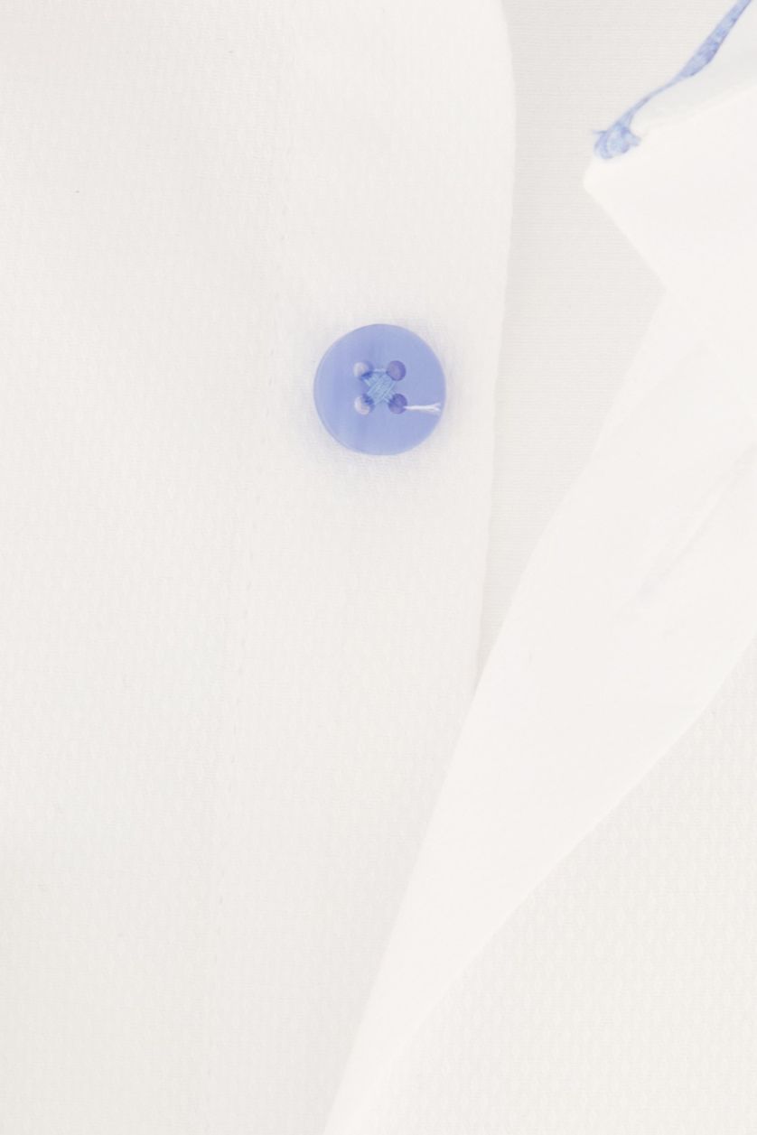 Wit katoenen Ledub overhemd modern fit effen