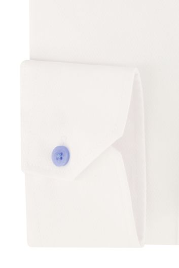 Ledub overhemd mouwlengte 7 normale fit wit effen katoen