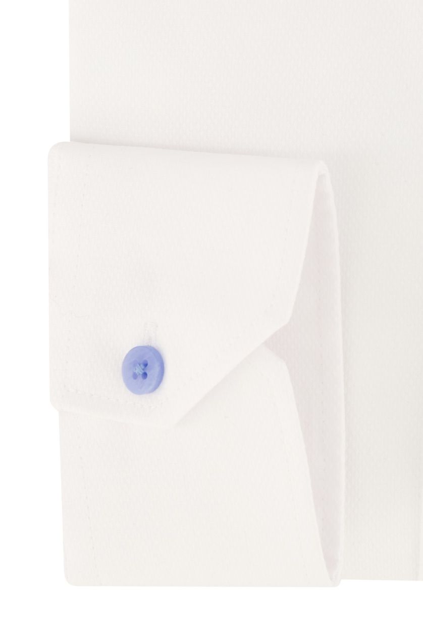 Wit katoenen Ledub overhemd modern fit effen