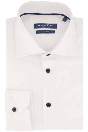 Ledub overhemd mouwlengte 7 normale fit wit katoen