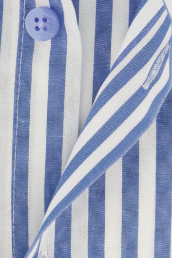 Ledub overhemd mouwlengte 7 Modern Fit New normale fit blauw wit gestreept katoen