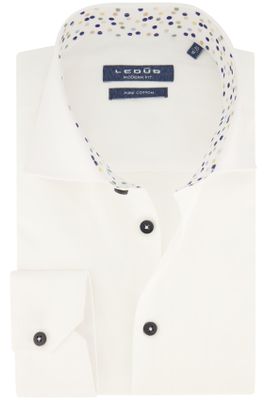 Ledub Ledub overhemd mouwlengte 7 normale fit wit