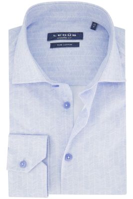 Ledub Ledub overhemd mouwlengte 7 Modern Fit blauw geprint