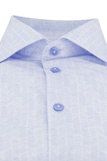 Ledub overhemd mouwlengte 7 Modern Fit blauw geprint