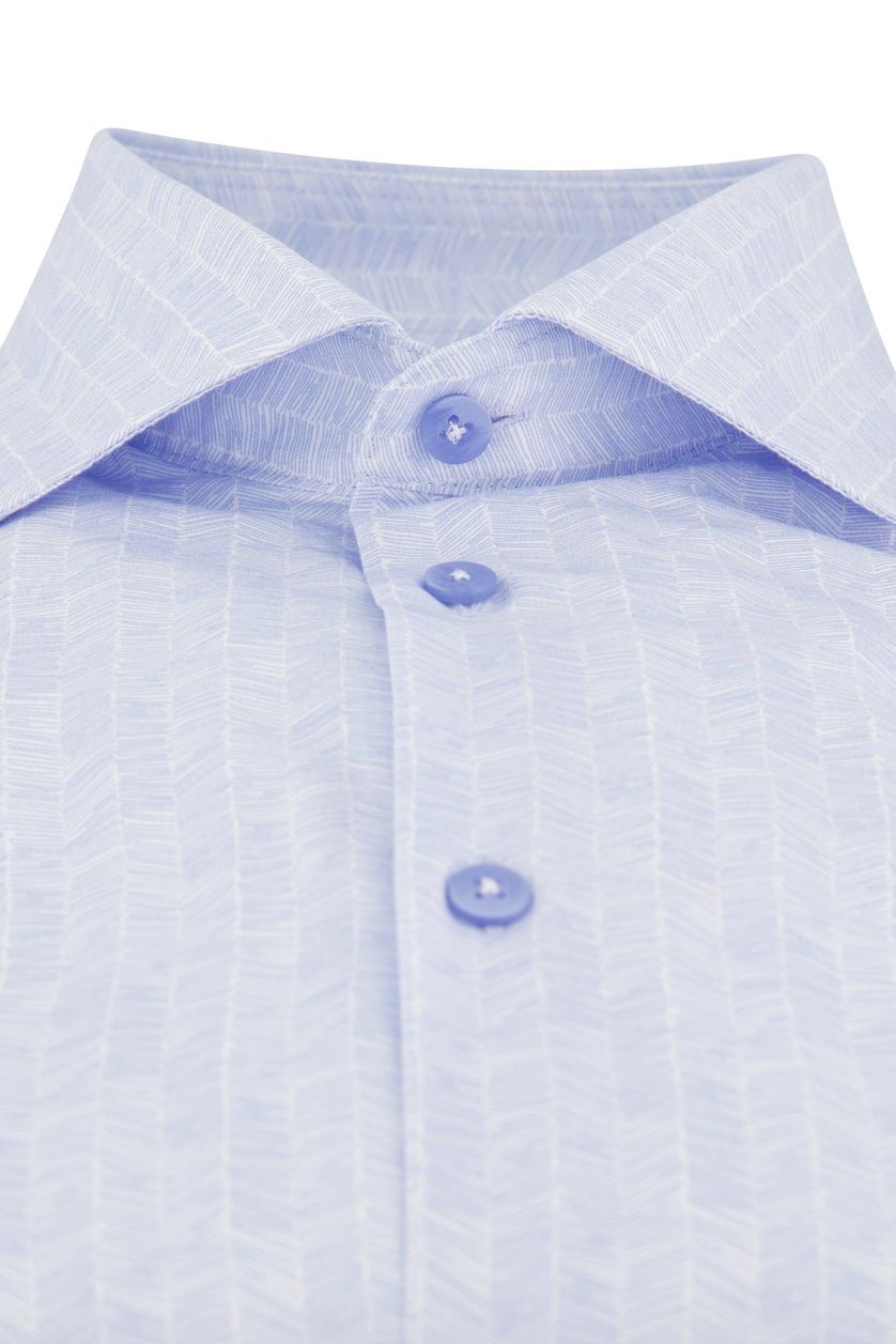 Ledub overhemd mouwlengte 7 normale fit blauw geprint
