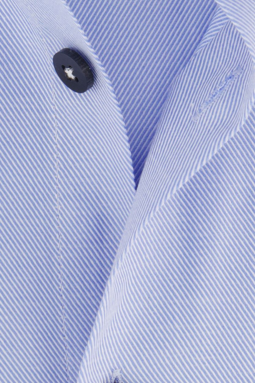 Ledub overhemd mouwlengte 7 Modern Fit New normale fit blauw effen 100% katoen