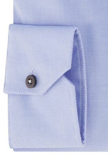 Ledub overhemd mouwlengte 7 Modern Fit New normale fit blauw effen katoen