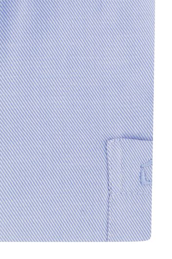 Ledub zakelijk overhemd mouwlengte 7 Modern Fit New normale fit blauw effen katoen