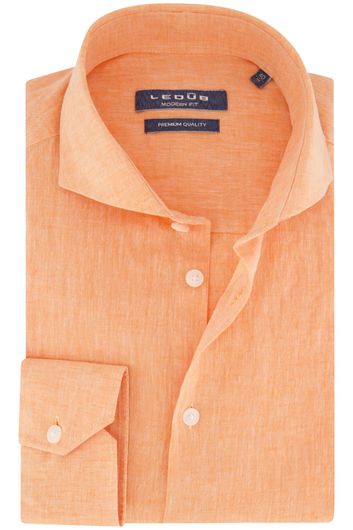 Ledub business overhemd normale fit oranje effen