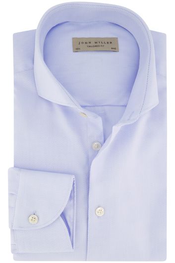 John Miller lichtblauw overhemd strijkvrij katoen Tailored Fit