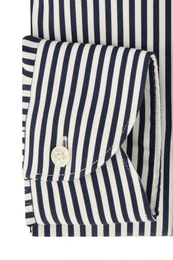 John Miller business overhemd Tailored Fit normale fit donkerblauw gestreept katoen