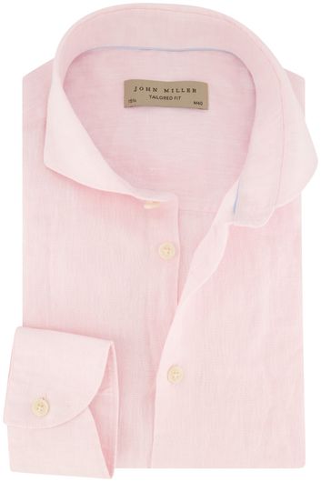 John Miller business overhemd Tailored Fit slim fit roze effen linnen