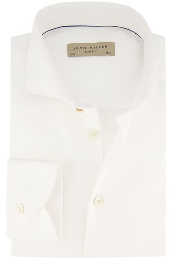 Mouwlengte 7 John Miller overhemd katoen Slim Fit wit