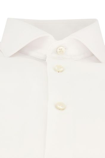 John Miller overhemd mouwlengte 7 Slim Fit normale fit wit effen katoen