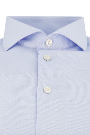 John Miller overhemd mouwlengte 7 Slim Fit normale fit lichtblauw effen katoen