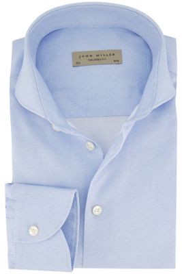 John Miller John Miller overhemd mouwlengte 7 Tailored Fit normale fit lichtblauw effen katoen