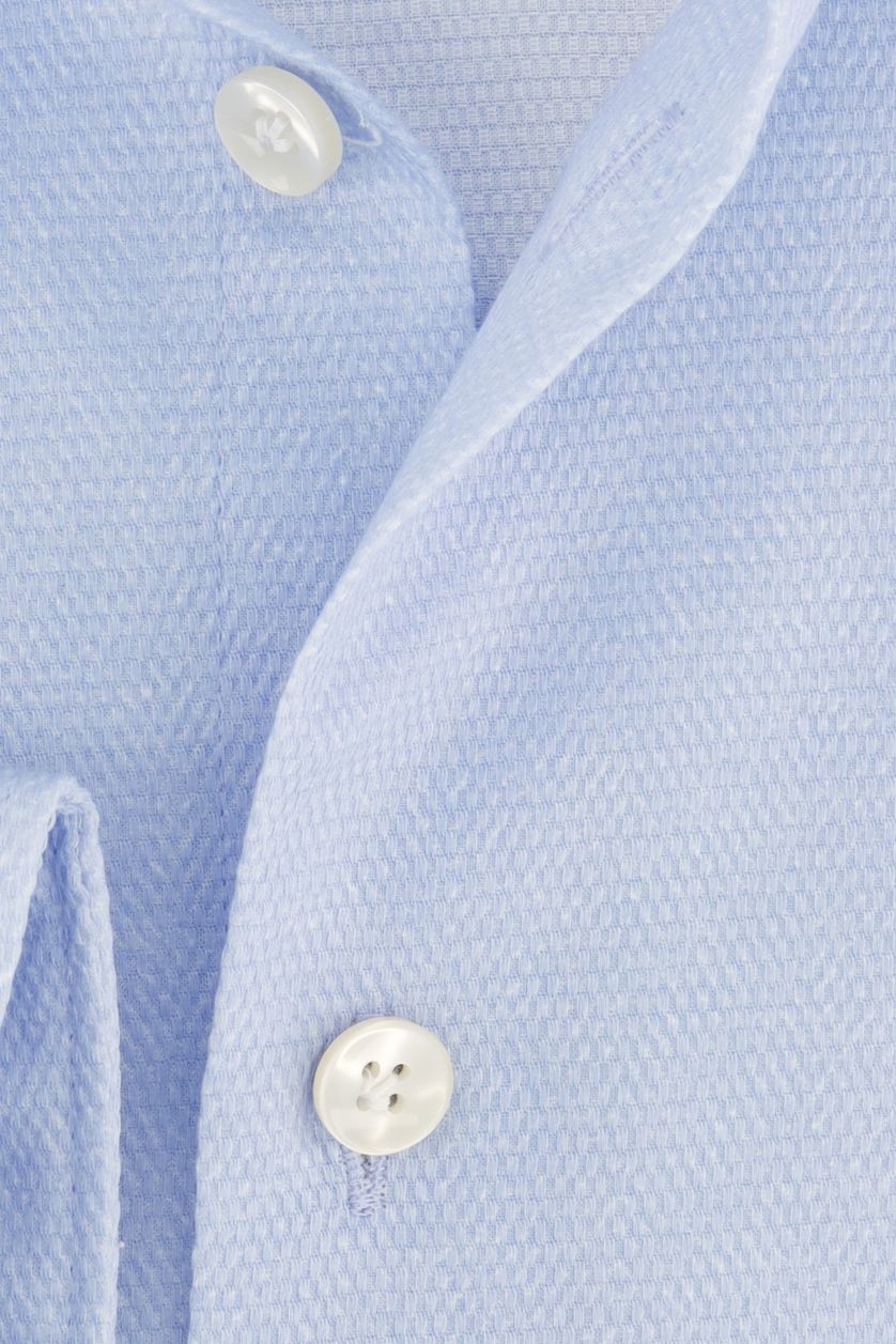 John Miller overhemd Tailored Fit mouwlengte 7 lichtblauw katoen
