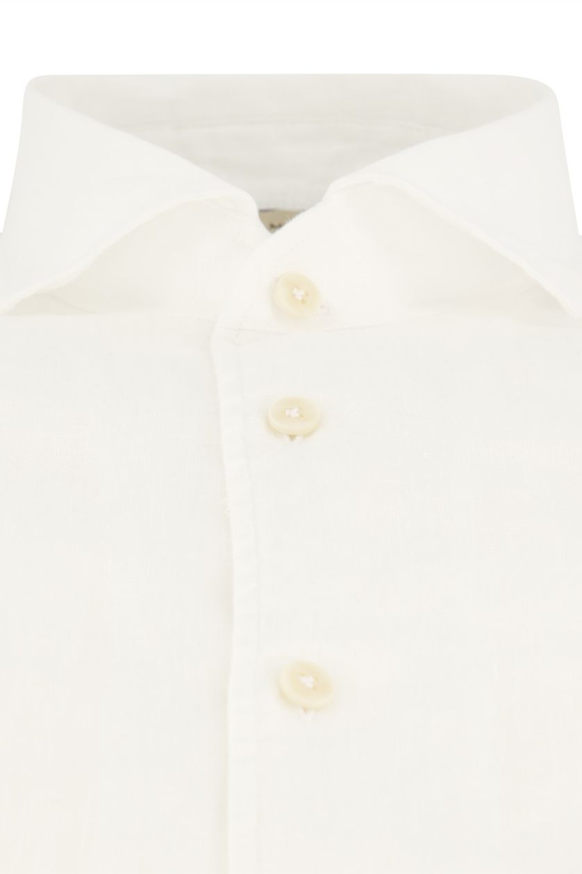 Linnen John Miller mouwlengte 7 slim fit wit overhemd