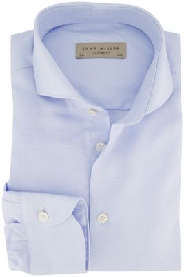 John Miller Lichtblauw katoenen John Miller strijkvrij overhemd Tailored Fit
