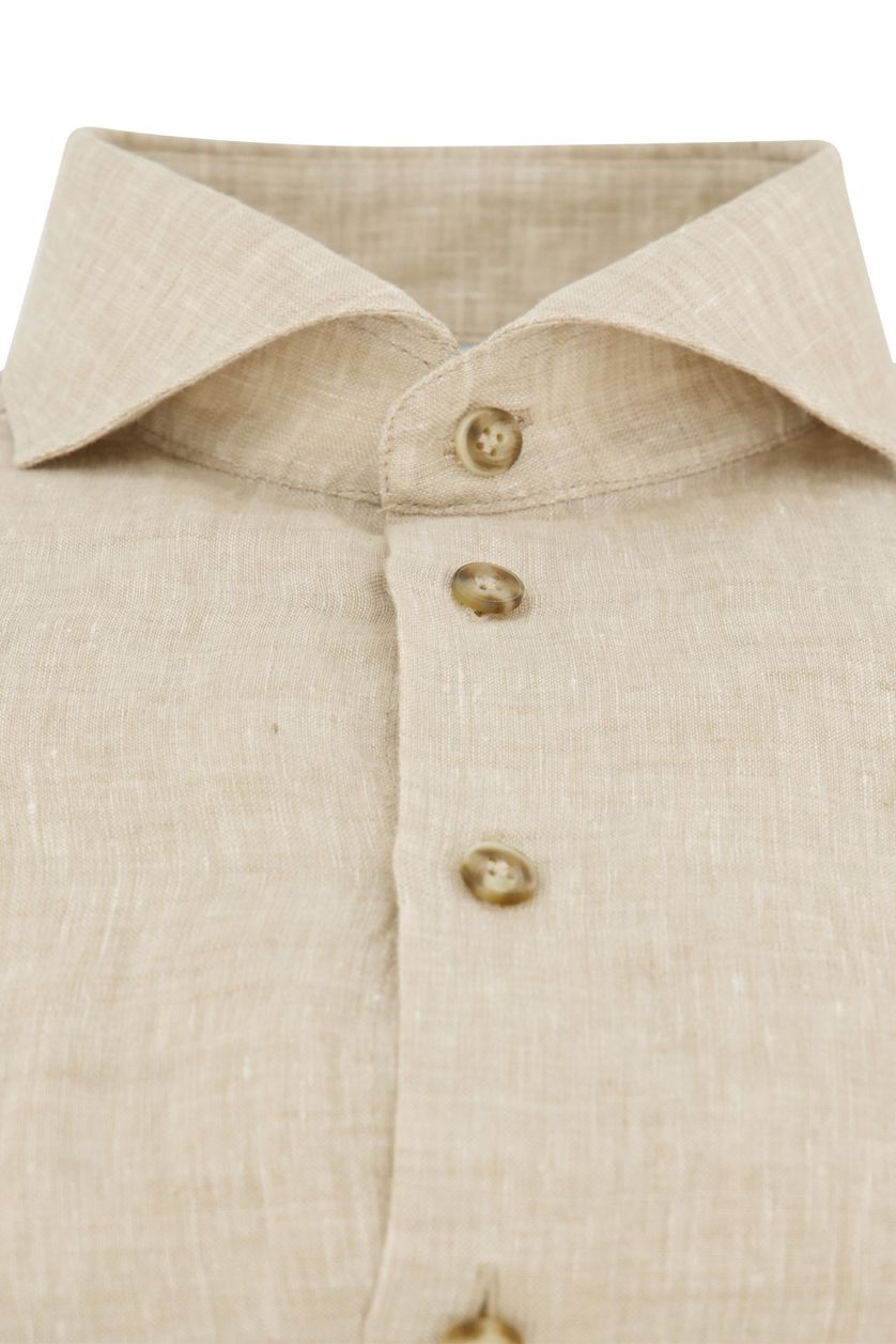 Overhemd Tailored Fit  John Miller beige linnen