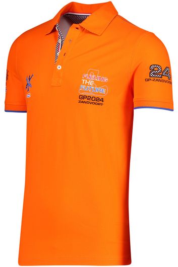 Portofino polo Racing collection normale fit oranje effen katoen