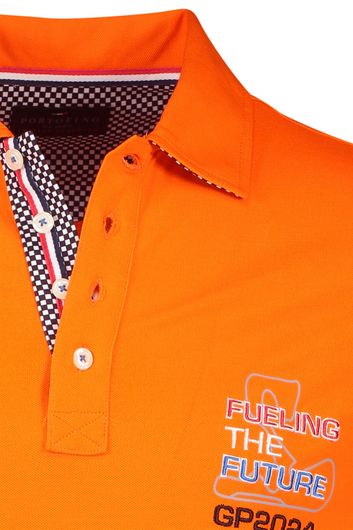 Portofino polo Racing collection normale fit oranje effen katoen