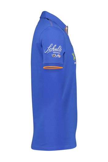Portofino polo Racing collection normale fit blauw effen katoen