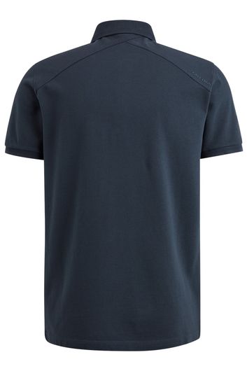 Cast Iron polo normale fit donkerblauw effen katoen 3-knoops