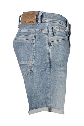 PME Legend korte jeans blauw effen katoen normale fit