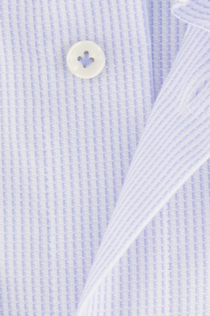 katoenen Profuomo overhemd slim fit gestreept lichtblauw