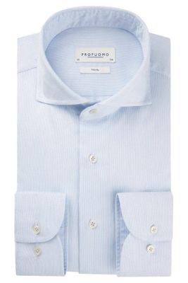 Profuomo Profuomo business overhemd slim fit lichtblauw gestreept katoen