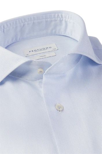Profuomo business overhemd slim fit lichtblauw gestreept katoen