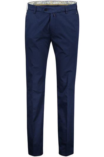 Donkerblauwe Meyer exclusive modern fit katoenen pantalon Bonn